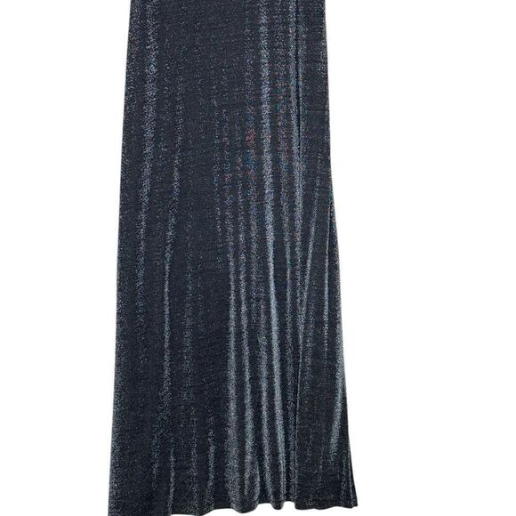 Calvin Klein Black Silver Metallic Strapless Cocktail Maxi Dress | Size 6 - Picture 13 of 14